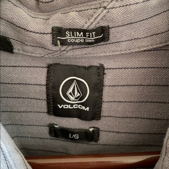 Volcom Gray Button Down Shirt L - Picture 2 of 3
